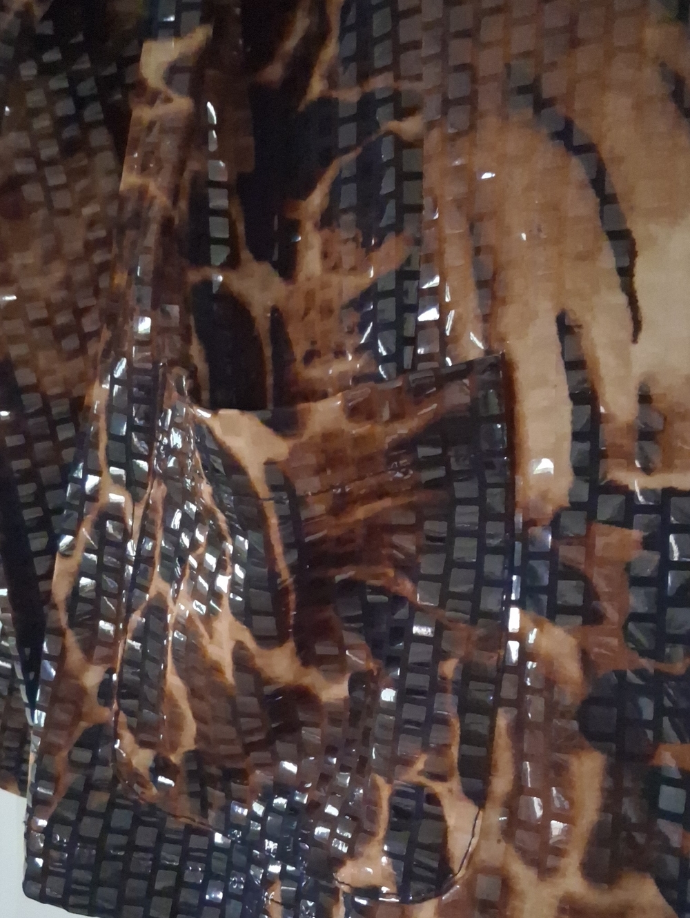 Ruby Rd. Brown Animal-Print Patent Zip Jacket - Picture 2 of 4